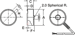 Dimensions - RLS1000 Button Sensor